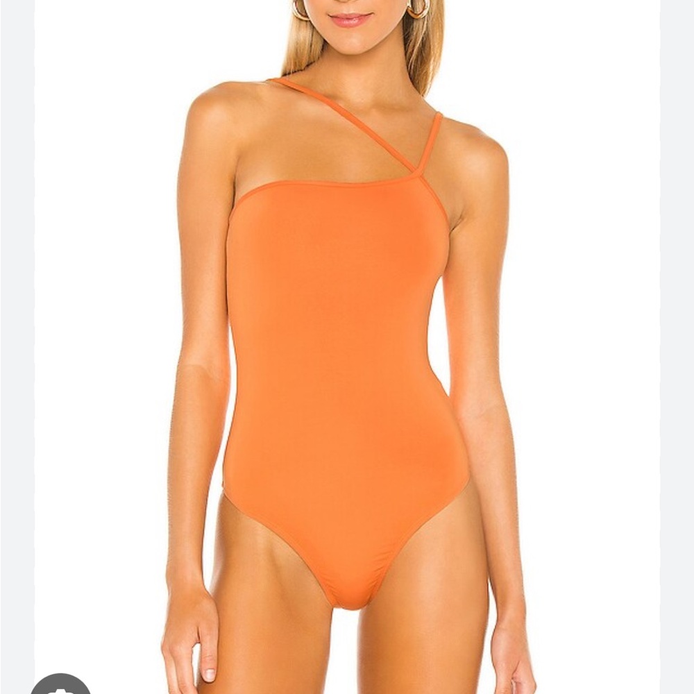Superdown Taryn Orange Asymmetrical Bodysuit - image 2